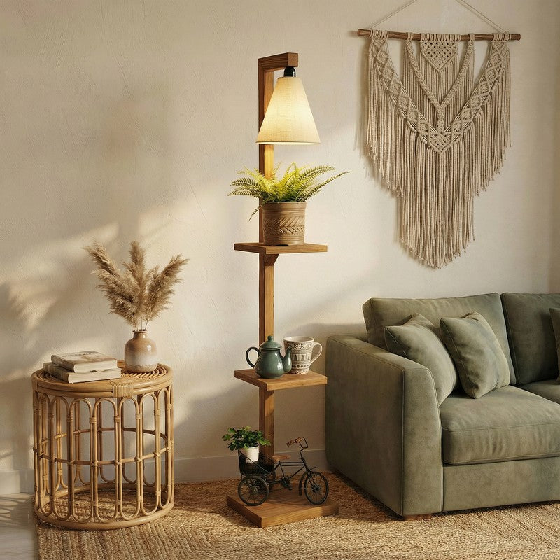 Canova Shelf Wooden Floor Lamp image 3