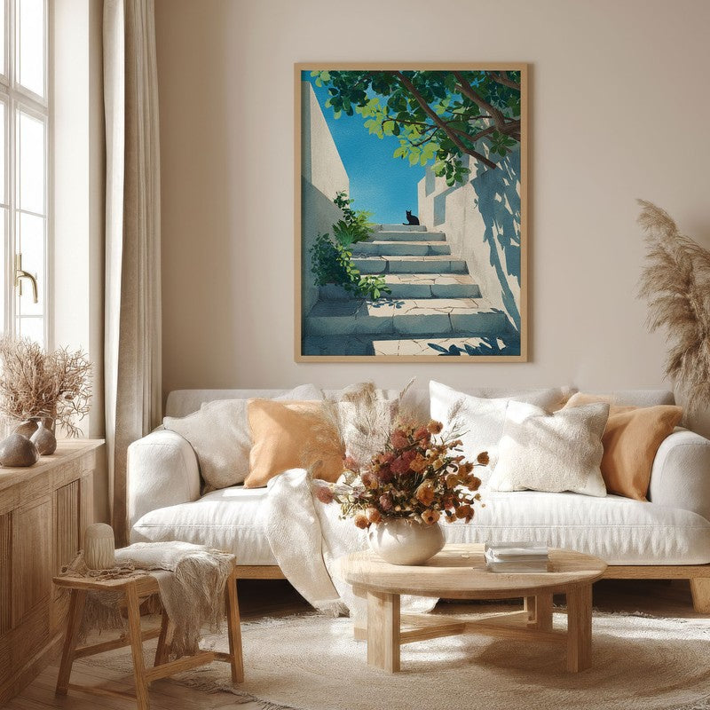 Sereno Canvas Wall Painting With Brown Frame