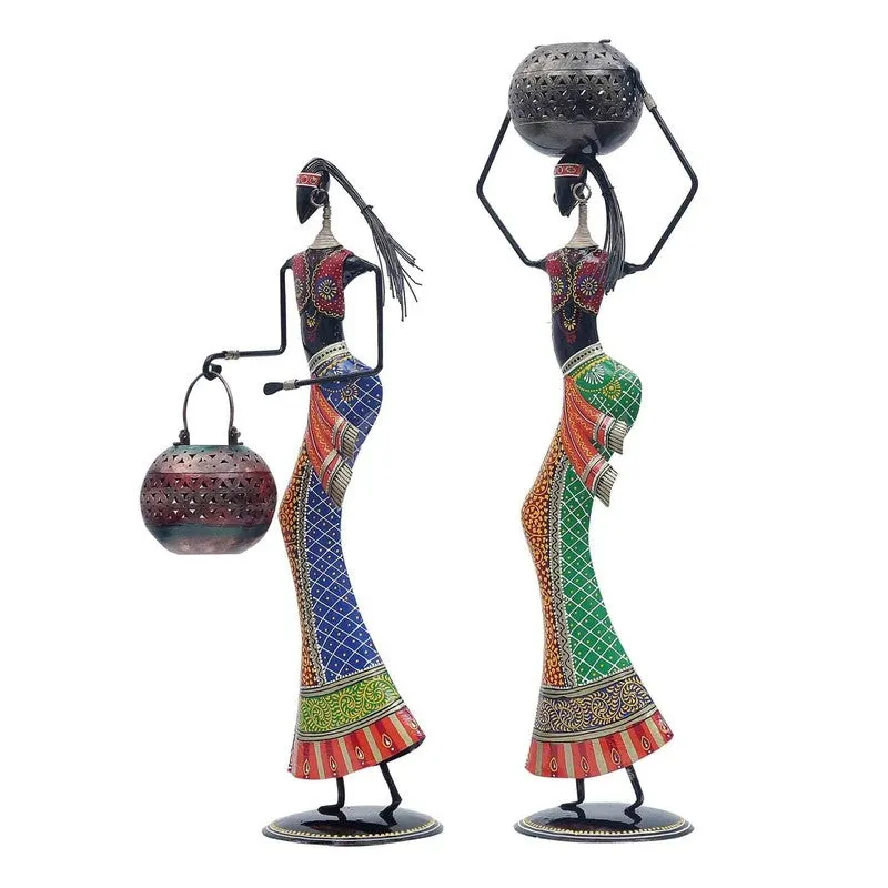Tribal Women Iron Showpieces - Set Of Two media 4