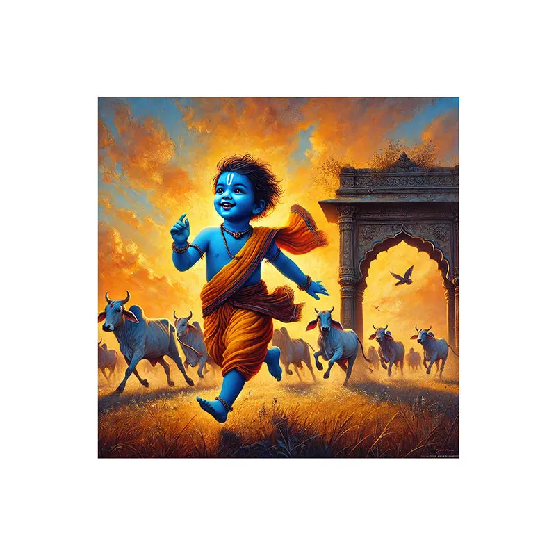 Gokula Krishna Wall Painting media 4