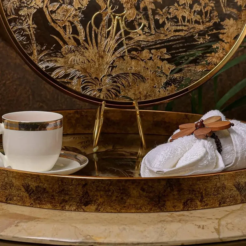 Royal Nest (Wood,Glass) Serving Tray - Set of Two media 4