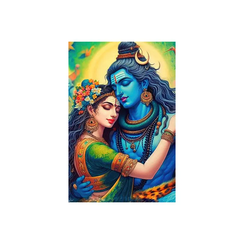Shiva Shakthi Poly Canvas Wall Painting media 5
