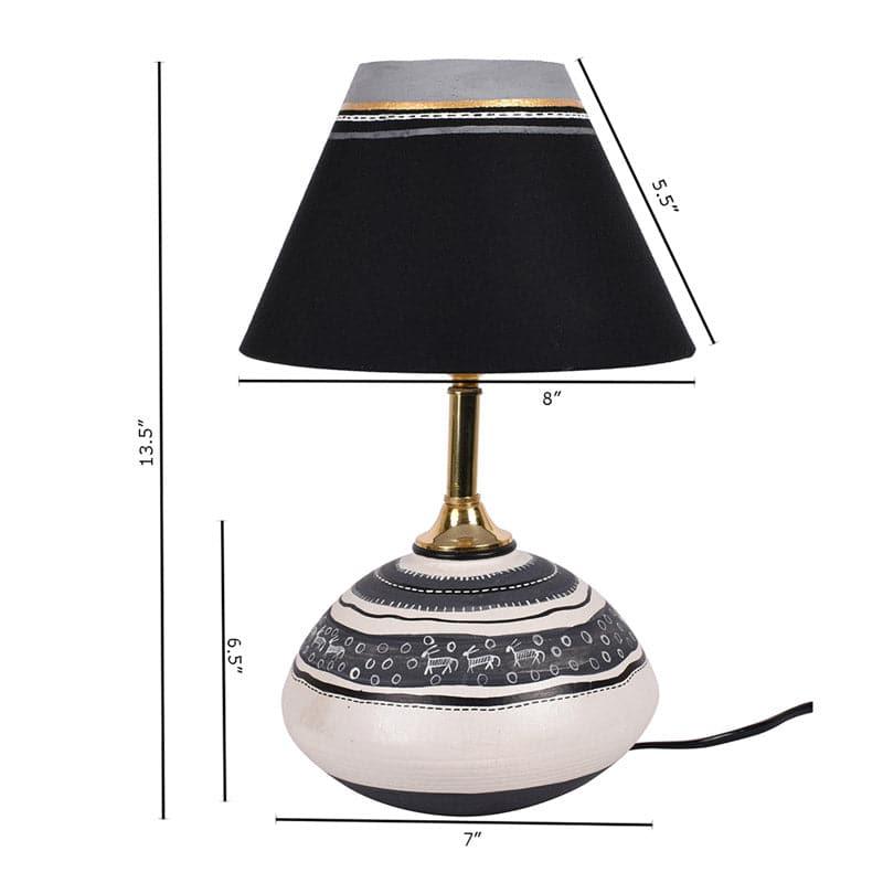 Itaash Terracotta Table Lamp - Black,White media 7