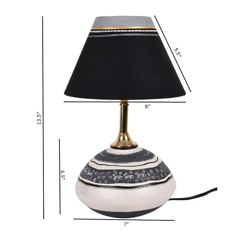 Itaash Terracotta Table Lamp - Black,White media 7