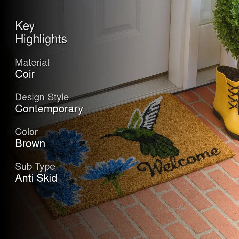 Blue Bloom Coir Door Mats - Brown media 2