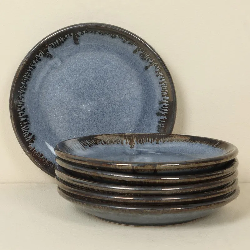 Handcrafted Ceramic Quarter Plate (Blue) - Set Of Six media 4