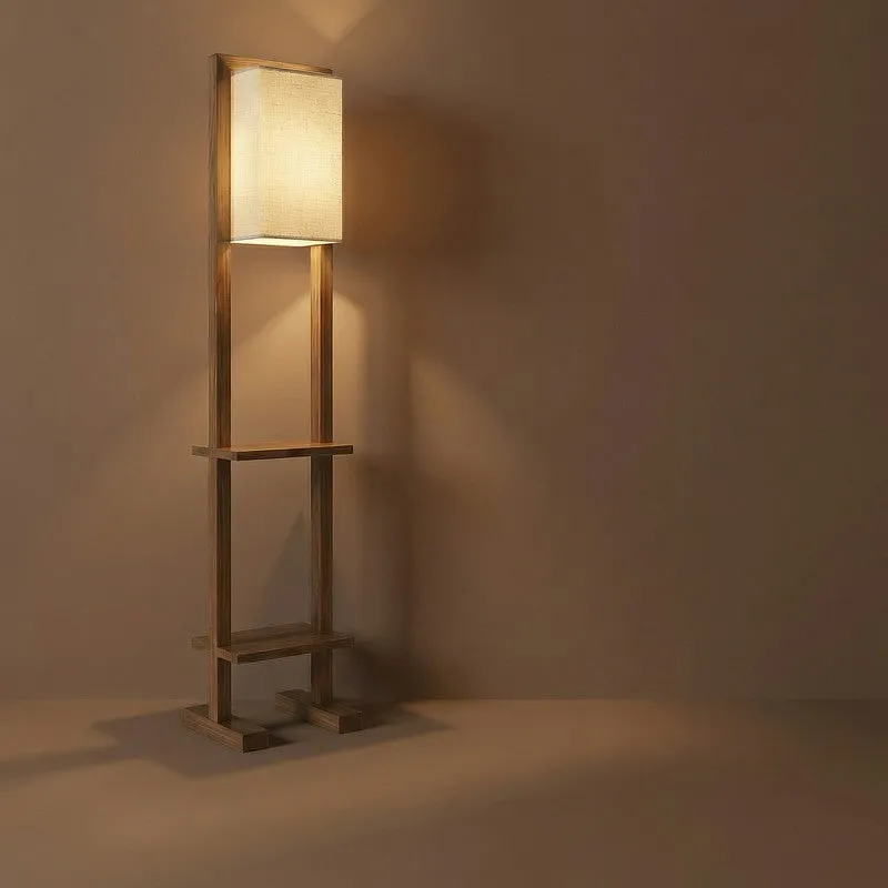 Boreal Wooden Floor Lamp With Fabric Shade media 7