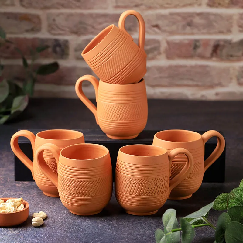 Srishti Terracotta Coffee Mug (250 mL Each) - Set of Six media 4