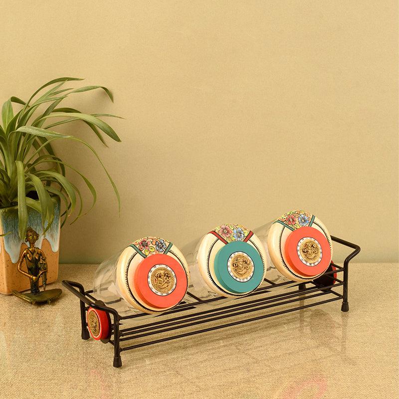 Ishani Jar Set With Tray - Four Piece Set