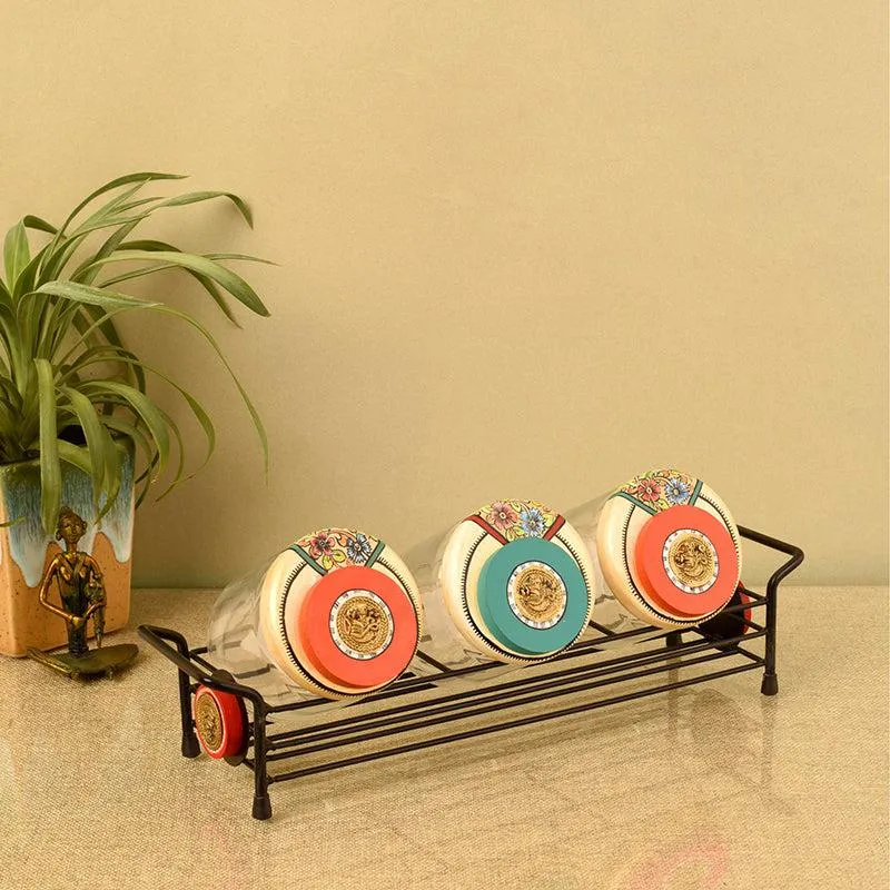 Ishani Jar Set With Tray - Four Piece Set media 1