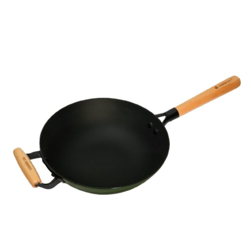 Cumin Co Enamel Cast Iron Wok (1500 mL) - Green media 3