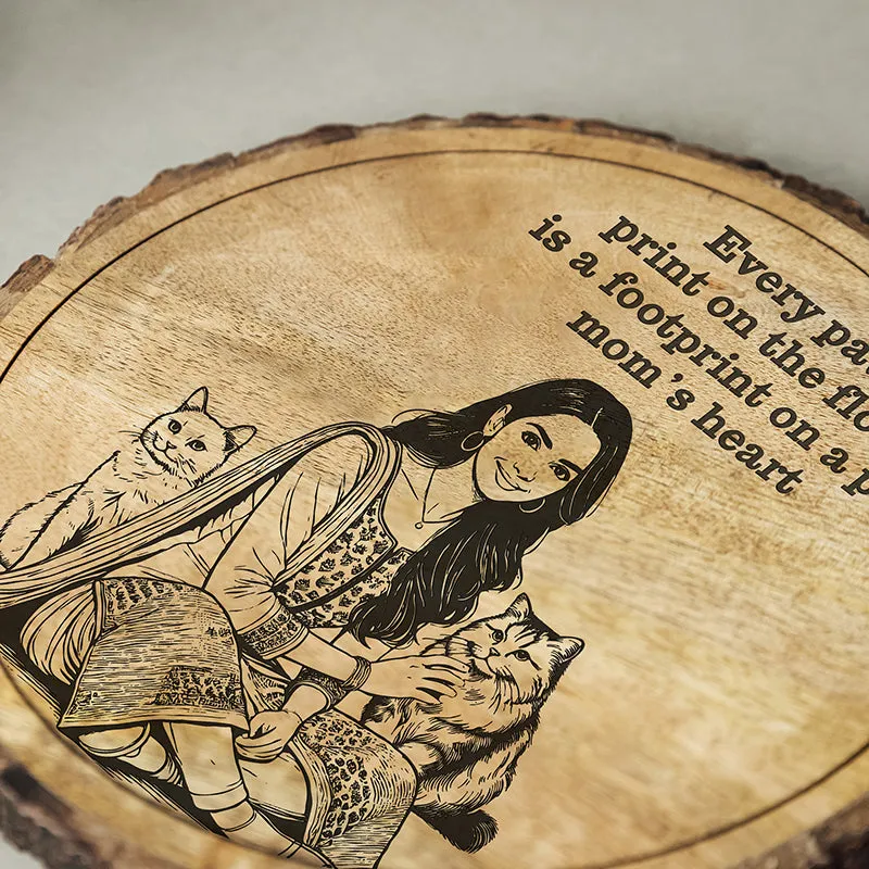 A Pet Mom's Heart Wood Showpiece - Round media 4