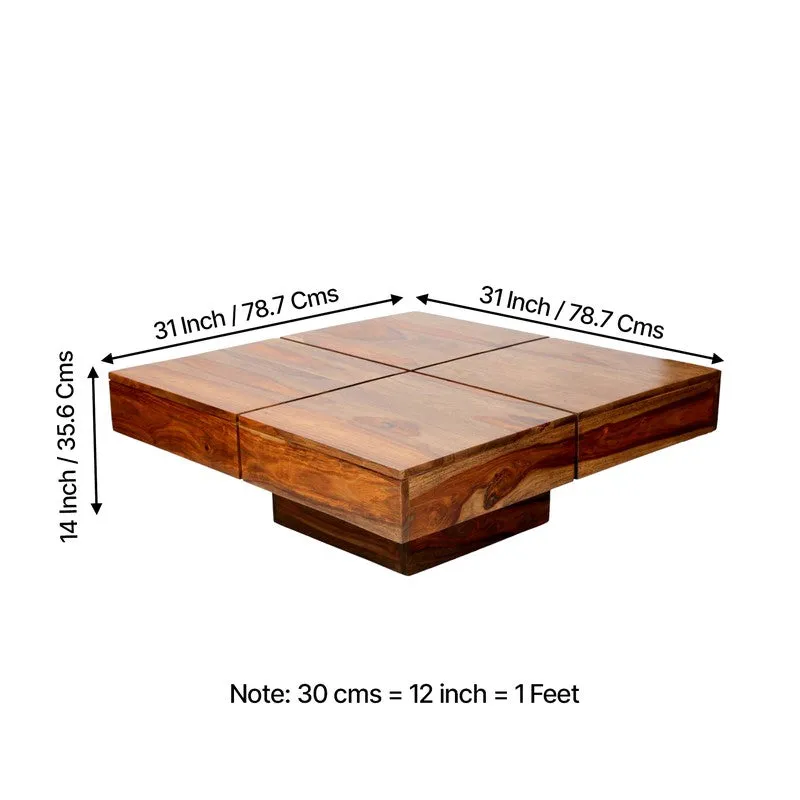 Tervo Sheesham Wooden Center Table - Dark Brown media 10