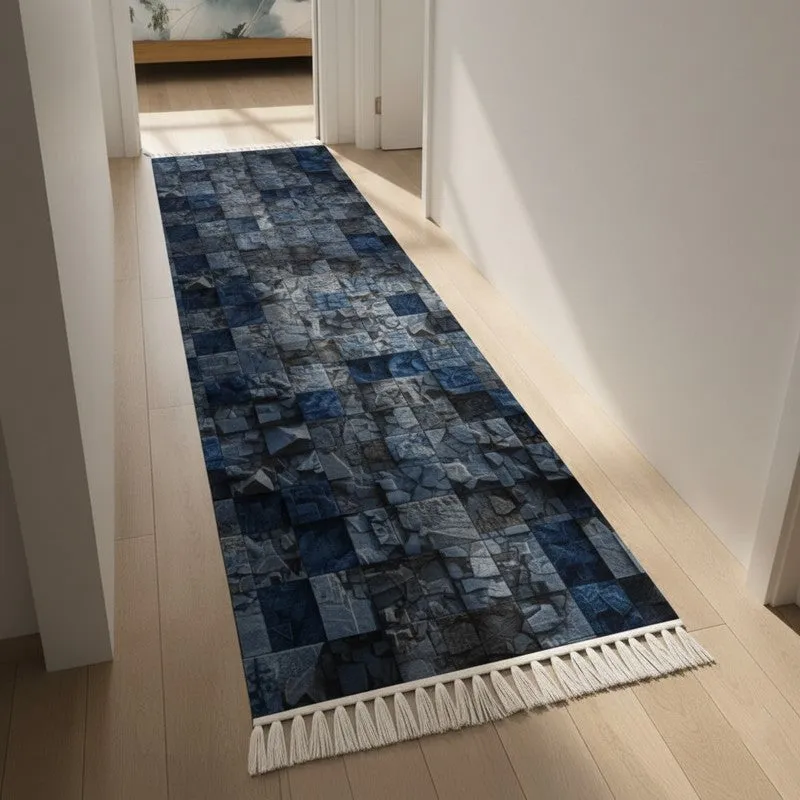 Blue Horizon 3D Plank Runner Rug media 4
