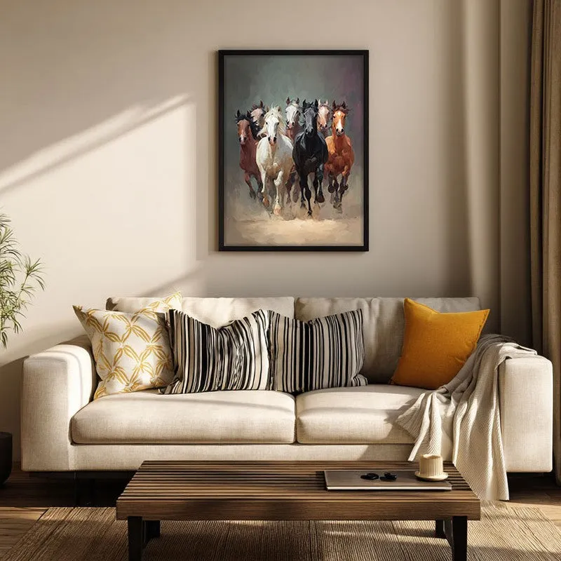 Gallop of Freedom Horse Archival Paper Wall Painting With Black Frame media 5
