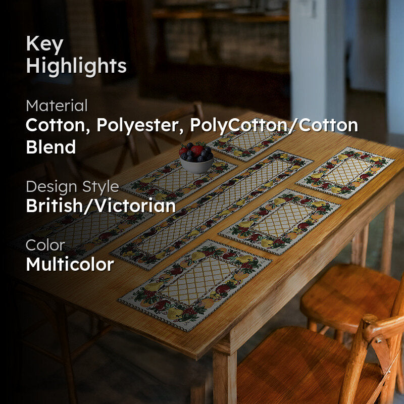 Gem Weave Table Mat With Runner - Seven Piece Set media 2