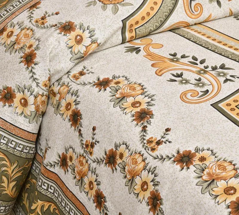 Mridankhi Ethnic Cotton Bedsheet (Yellow) -160 TC media 4