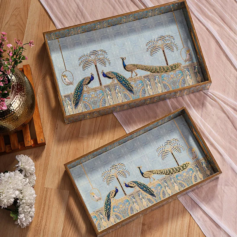 Chitramayi Wood Serving Tray - Set Of Two media 3