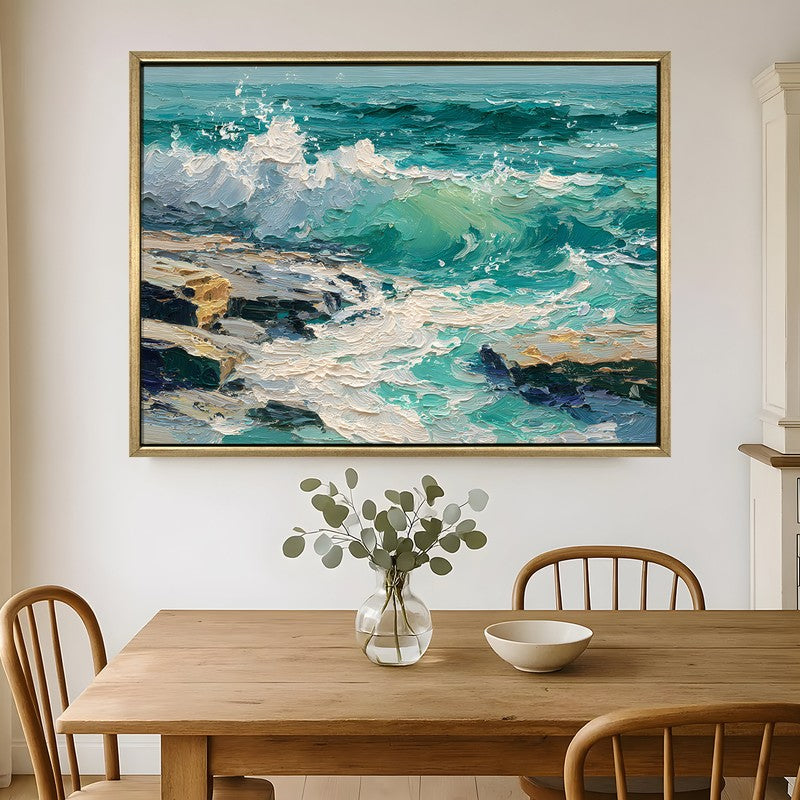 Marine Pulse Canvas Wall Painting With Frame