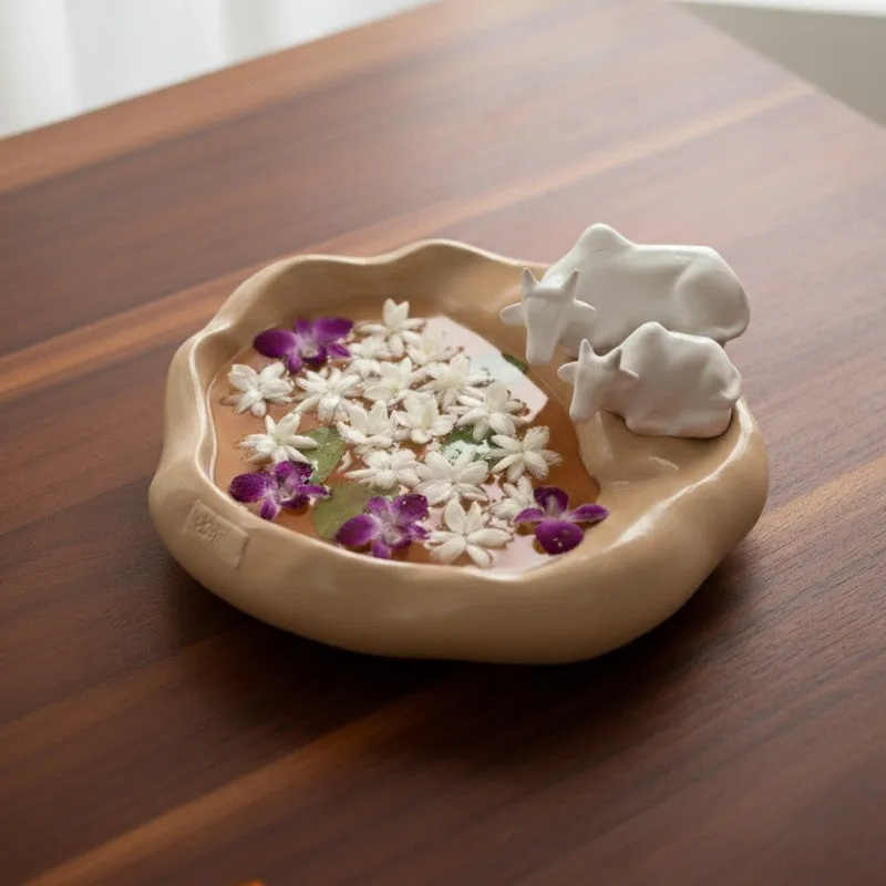 Sacred Cow Resin Urli - Ivory media 3
