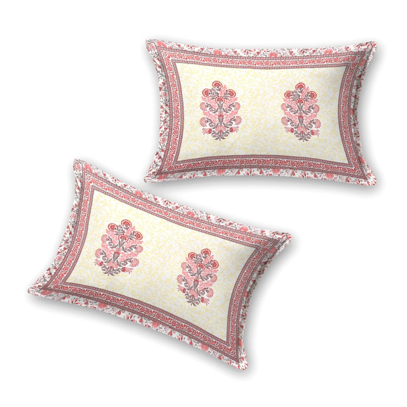 Clothiq Ethnic Cotton Bedsheet (Pink) - 240 TC media 6