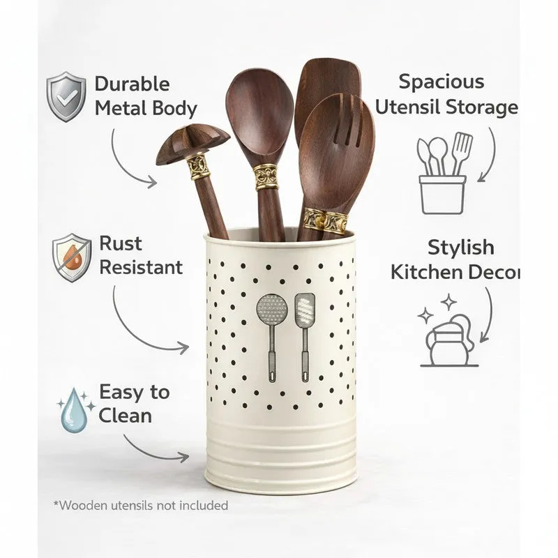 HomeSmart Sturdy Cutlery Stand - Ivory media 6