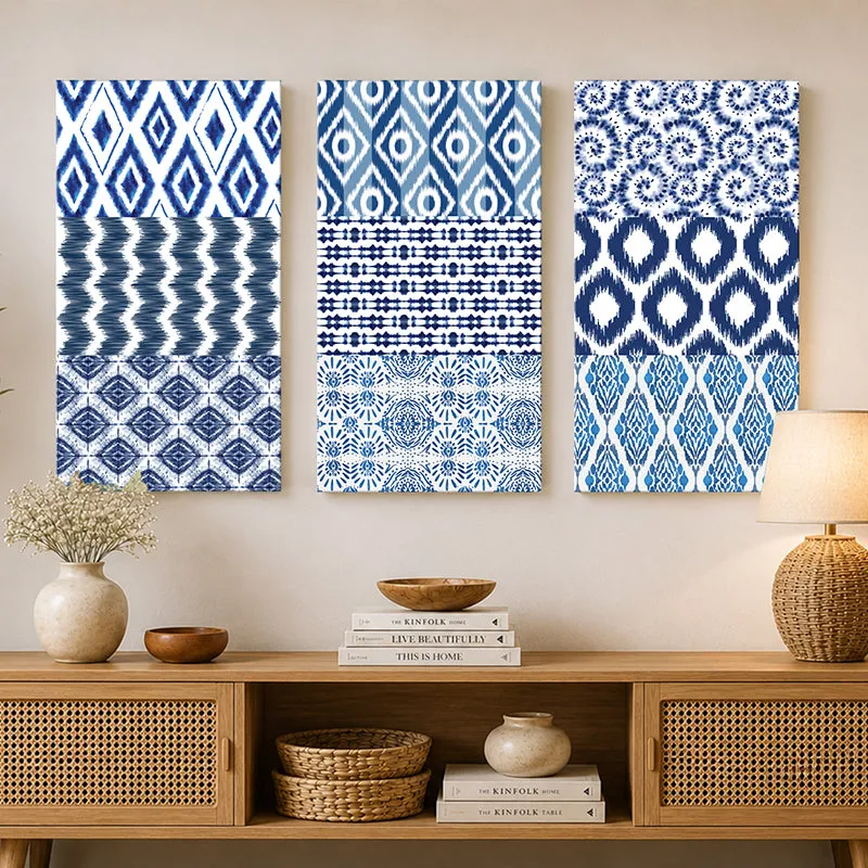 Indigo Ethnic Artisan Wall Art - Set Of Three media 5