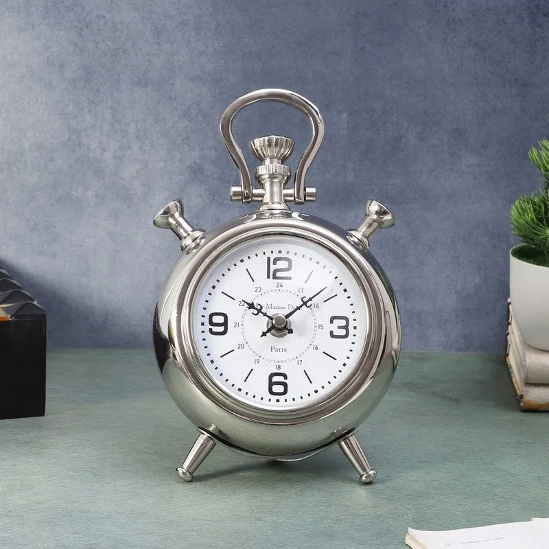 The Belvedere Table Clock - Silver media 1