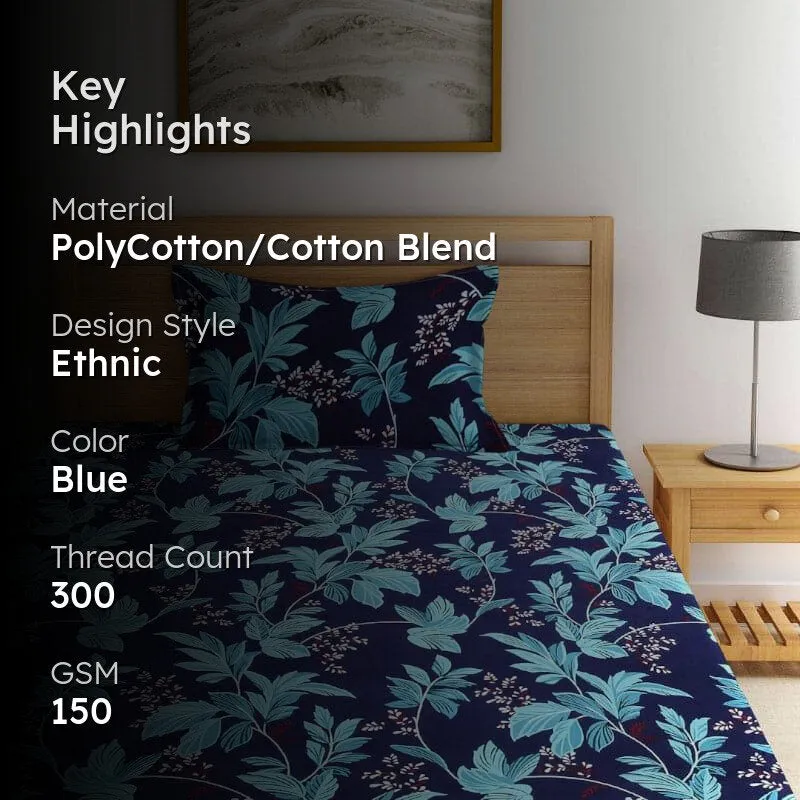 Iris Fona Floral Bedsheet - 150 GSM media 2
