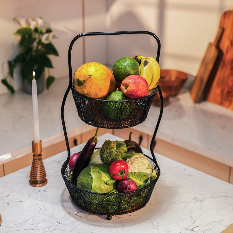 OrchardRise Metal Two-Tier Fruit Basket