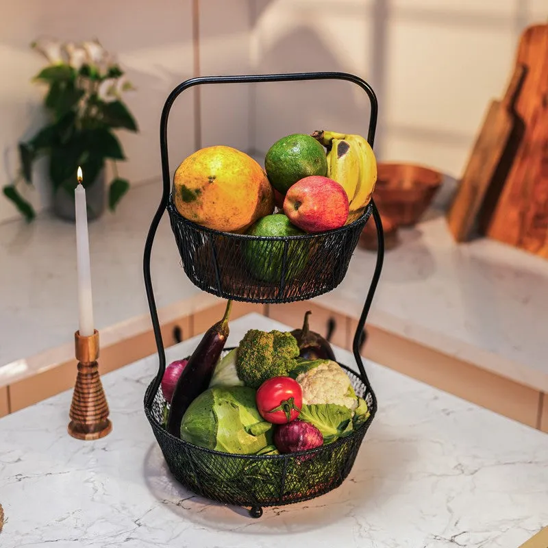 OrchardRise Metal Two-Tier Fruit Basket media 1