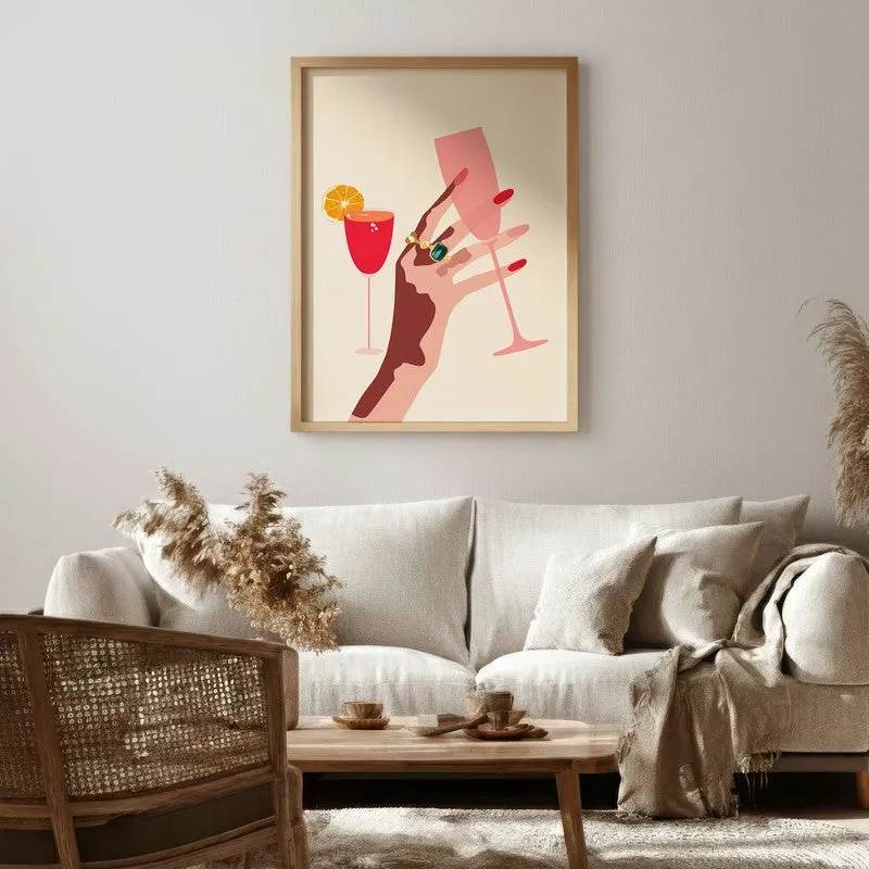 Glamora Canvas Wall Painting - Brown Frame media 1