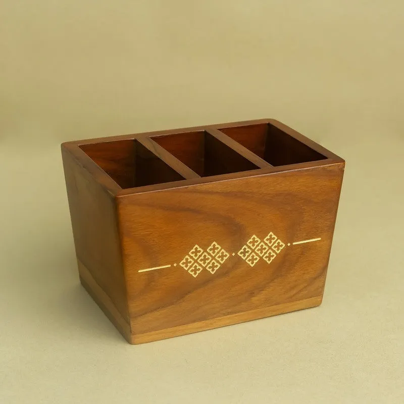 Nova Luxe Wood Desk Organiser - Brown media 4