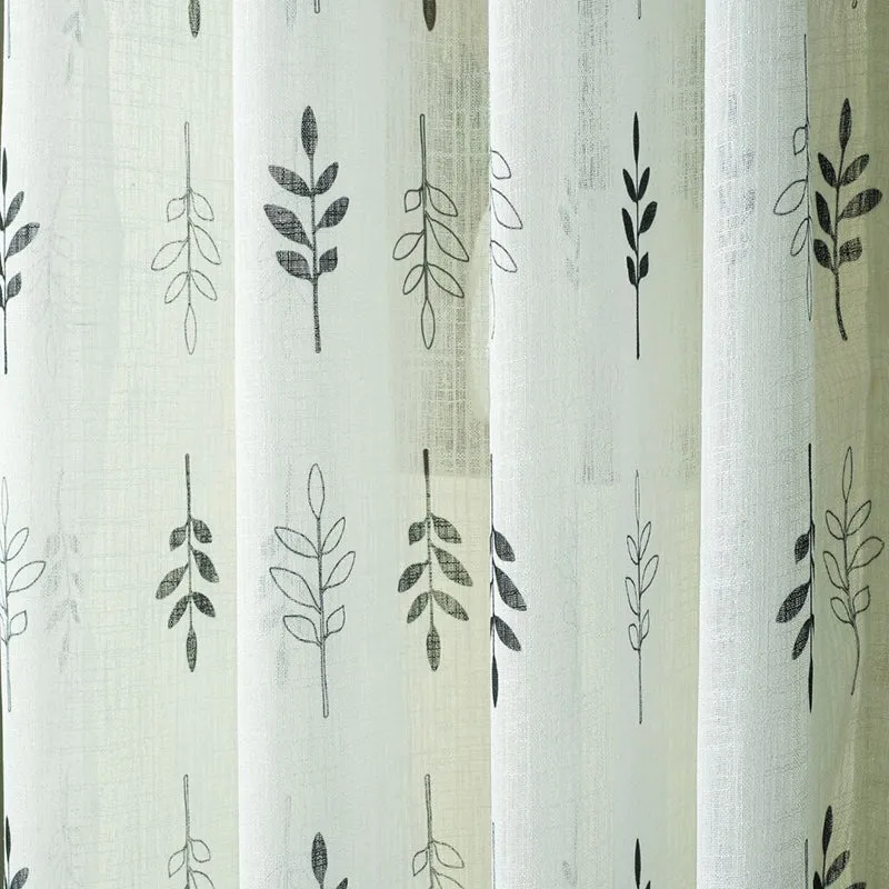 Elarie Linen Texture Sheer Curtain - Set Of Two media 10