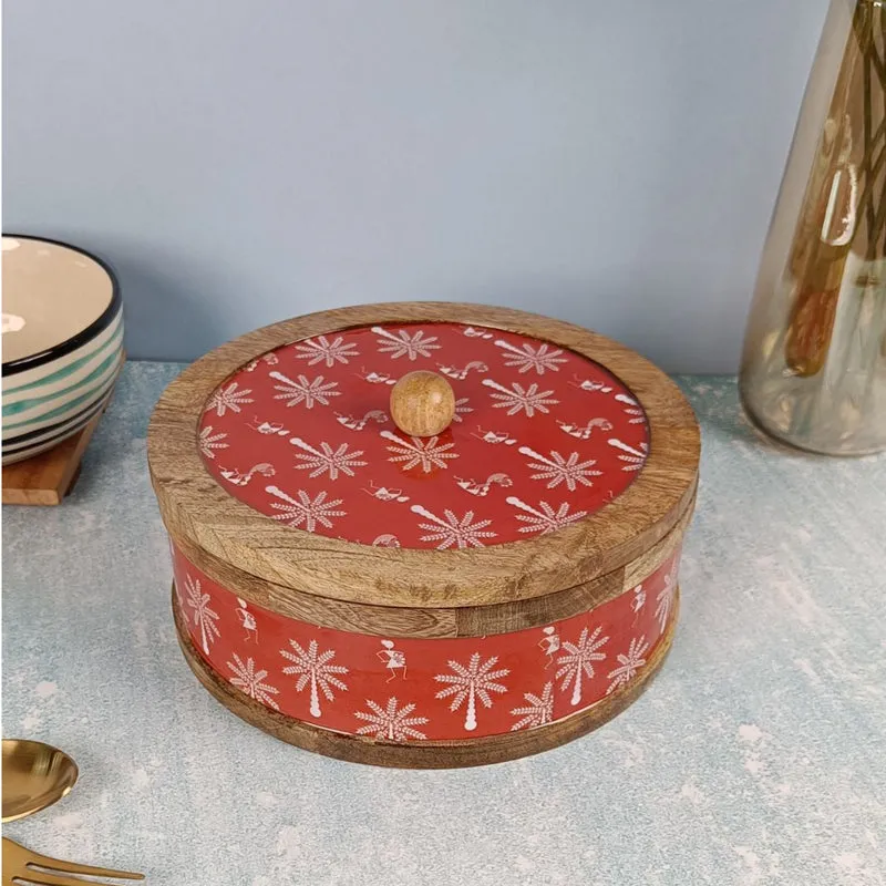 Rasva III Wood Roti Box - Red media 3
