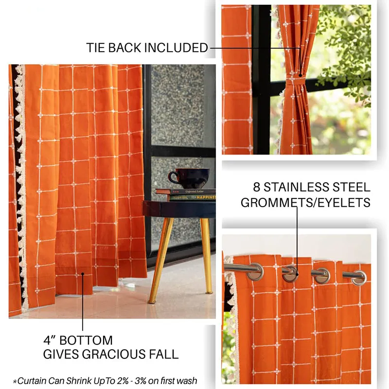 Urban Space Kanya Grid Curtain - Orange media 5