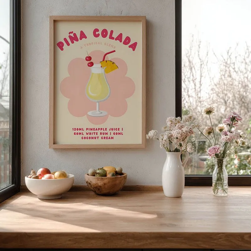 Pina Colada Archival Canvas Wall Art - Brown media 6