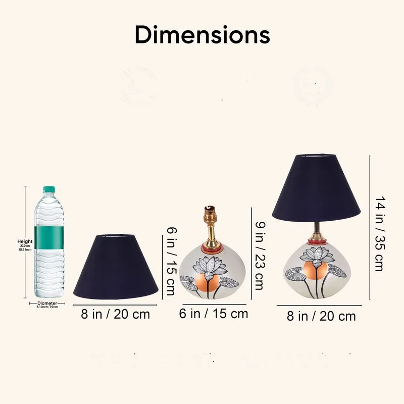 Silver Bloom Terracotta Table Lamp - Multicolor media 15