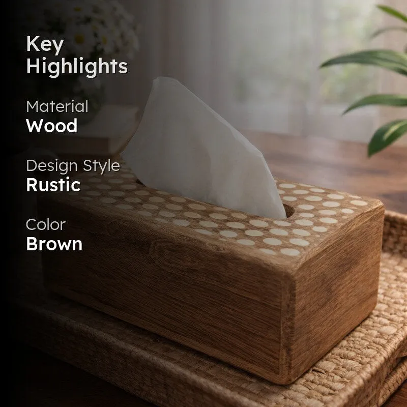 Rustic Wooden Tissue Holder media 2