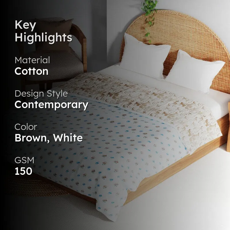 Elvian Cotton Dohar - Brown,White media 2