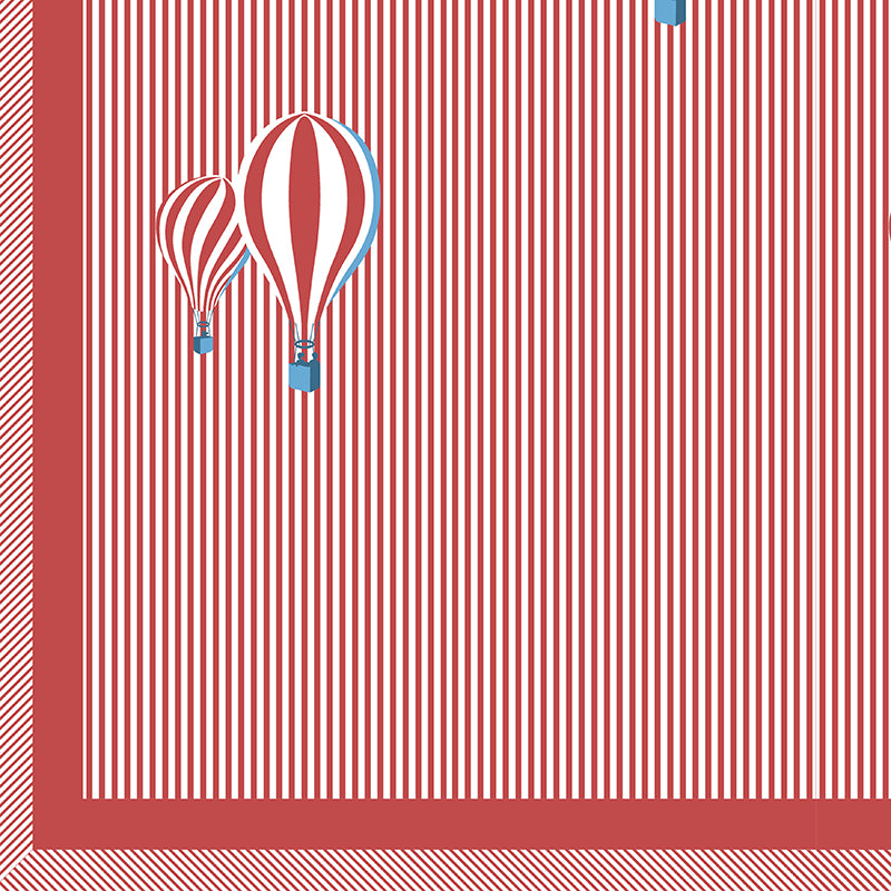 Illusion Stripey Balloon Cotton Bedsheet (Red) - 200 TC media 3