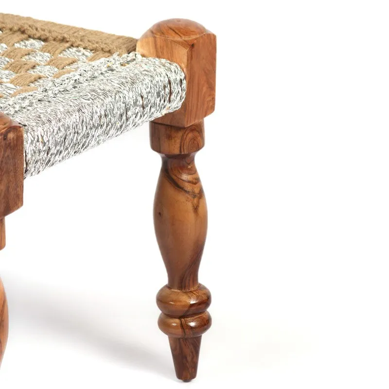 Hyrox Sheesham Wooden Bench - White,Brown media 5