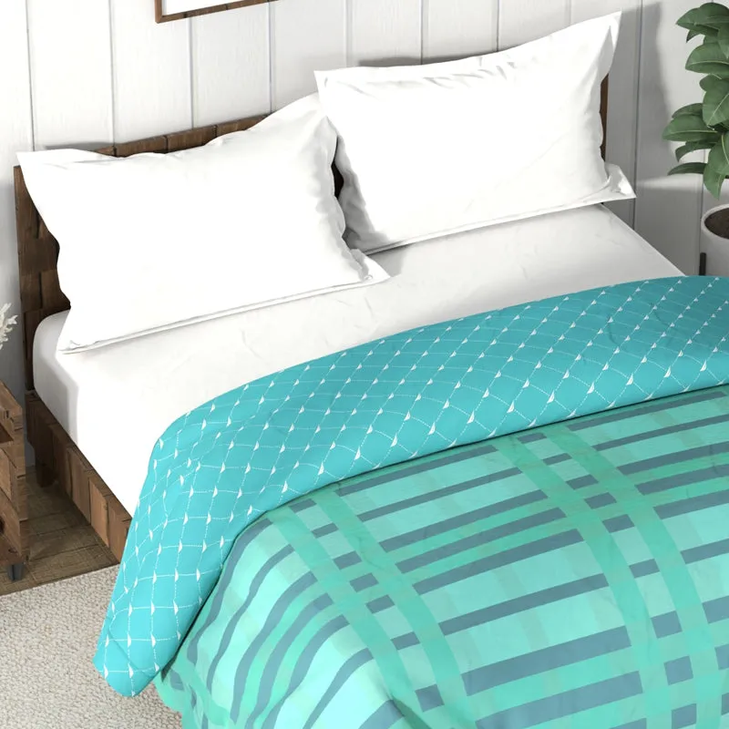 Nautica Precision Plaid Reversible Comforter (Seagreen) - 130 GSM media 4