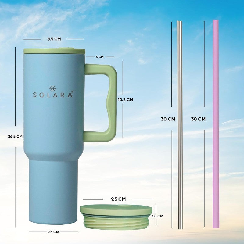 Solara Aqua Joy Stainless Steel Tumbler (1200 mL) - Light Blue media 11