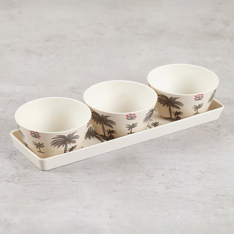 India Circus Corsica Bone China Snack Bowl With Tray (150 mL) - Four Piece Set image 3