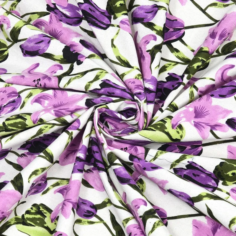Rangon Cotton Bedsheet (Purple,Green) - 240 TC media 5