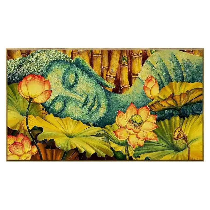 Lotus Serenity Buddha Canvas Wall Painting With Frame media 4