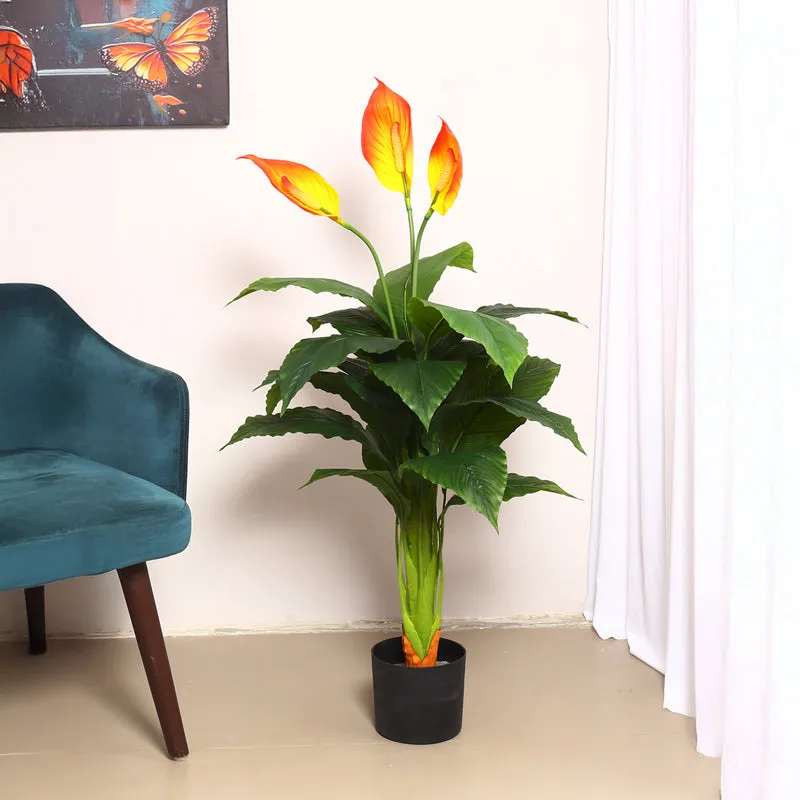 Evena Artificial Spathe Plant With Black Plastic Pot media 3