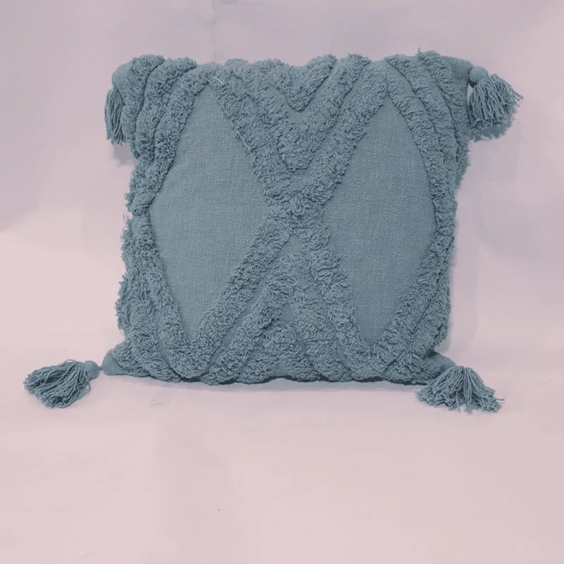 Squish & Stitch Tufted Cushion Cover (Blue) - Set Of Five media 3
