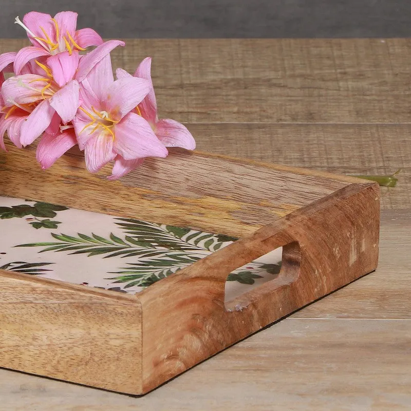 Leafest Enamelled Wood Serving Tray media 3
